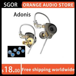 Earphones SGOR Adonis 1DD+1BA Hybrid Technology Earphones In Ear Monitor HIFI Super Bass Earbuds High Sound Quality Music Headphones VENUS