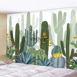 Tapestries Tropical plant cactus tapestry wall hanging Nordic home fabric paintings background decoration Bohemianvaiduryd