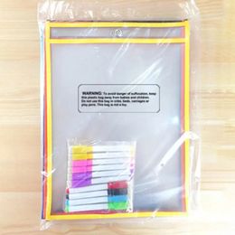 10 PcsSet Puzzle Toys Dry Brush Bag Can Be Reused PVC Transparent Drawing Toy 97BE 240117