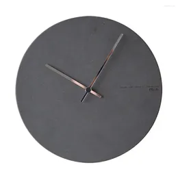 Wall Clocks Chic Round Clock Scandinavian Room Decor Mute Needle Black Grey MDF Minimalist Board Hanging Home