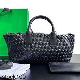 Venetaabottegas Black Braid Designer Tote Women Composite Beach Leather Weave Handbags Crossbody Shoulder Bags Woman Shop Bag Crochet