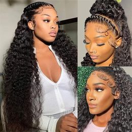 Kinky Curly Human Hair Wigs Lace Frontal 13x4 HD Lace Front Wig Pre Plucked 4x4 Lace Closure Wig Remy Human Hair Baby Hair