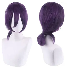 Party Supplies Chainsaw Man Reze Cosplay Wig Purple Ponytail Synthetic Hair Pelucas Halloween Role Play Wigs Cap