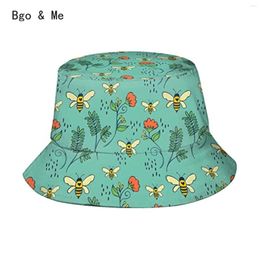 Berets Fashion Funny Bee Bucket Hat For Women Cute Honey Packable Cap Travel Fishing