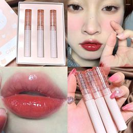 Lip Gloss Mirror Dyeing Set Lasting Moisturizing Liquid Lipstick Waterproof Transparent Jelly Tint Korean Makeup Cosmetics