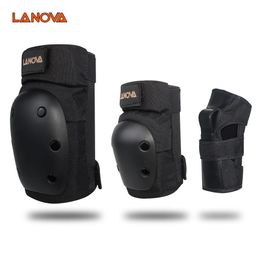 Support LANOVA 6pcs/Set protective patins Set Knee Pads Elbow Pads Wrist Protector Protection for Scooter Cycling Roller Skating 4 Size