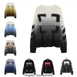 Mens sweater designer womens Sweaters Winter New Hip Hop Design Arrow Mosaic Mohair Sweater Couple Pullover tops Clothing PL33