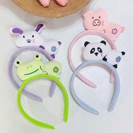 Hair Accessories Korean Cute Cartoon Panda Frog Hairband Plush Headband Washing Face Hoop Women Girls Headdress