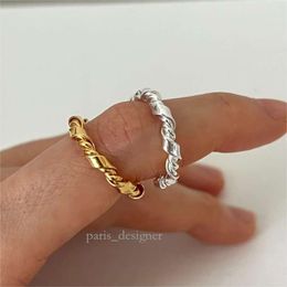 925 Sterling Silver Pure Handmade Knot Ring Minimalist Ring for Women's Design Sense Red Ring 979 595
