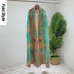 Casual Dresses Long Coat For Women In 2024 Printed Sleeved Pleated Windbreaker Oversized Floor Mop Shawl