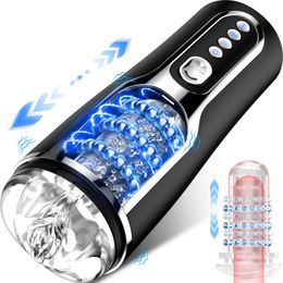 Automatic Male Masturbator 4D Realistic Vagina Masturbation Telescopic Rotation Sex Toys for Men Adult Products 18 240117