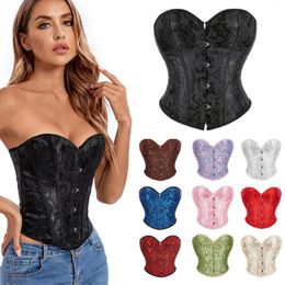 Women's Shapers Corset Top For Women Court Vintage Shapewear Lingerie Lace Midriff Control Slim Crop Buckle Up Bodysuit Comfort Devotion