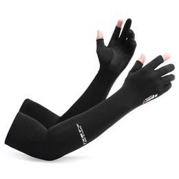 Gear 2pcs Summer Arm Cover Ice Cool Men Women Running Cycling Fishing Sport Bike Gloves 5finger Cuff Sun Uv Protection