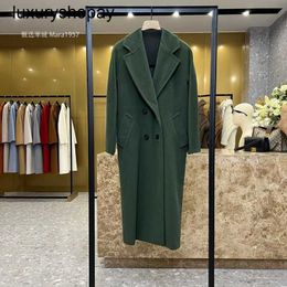 Top Maxmaras Cashmere Coat 101801 Womens Coats Winer Mara101801 Moss Green New Colour High End Double Breasted Wool Womens Long
