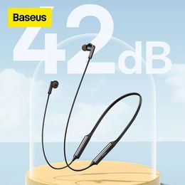 Headphones Baseus U2 Pro Neckband Earphone Bluetooth 5.2 Hybrid 42dB ANC Wireless Headphone InEar Noise Cancelling Gaming Sports Headsets