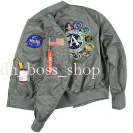 New NASA Designer Men and Women Jacket Flight Pilot Stylist Jackets Bomber Jacket Windbreaker Embroidery Baseball Military Section Jacket High Quality Fashion 661