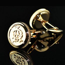 Alloy French Enamel Cufflinks 18K Gold Plated Chain Square Circle Shirt Business Pendants bangle Jewellery box JeweledCuff Links Classic French Cufflinks Stamp Pend