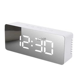 Desk Table Clocks T526 Large Display Mechanical Table Night Light For Home Sleep Led Digital Desk Alarm Clock Mirror YQ240118