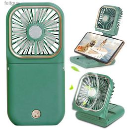 Electric Fans Portable Mini Fan Small Battery Operated Neck Fan Folding 5 in 1 For Power Bank Phone Holder Handheld Desk Fan USB Rechargeable YQ240118