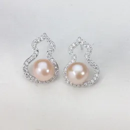 Stud Earrings Pearl Freshwater High Heels 925 Silver Ear Hooks CAB57