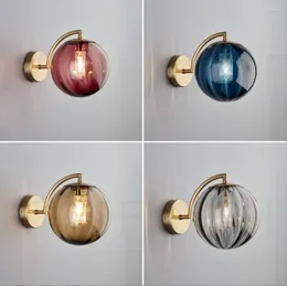Wall Lamp Postmodern Bedroom Bedside Lamps Nordic Designer Style El Aisle Stairs Background Decoration Glass Ball Small Light