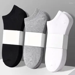 Sports Socks 5 Paris Of Short For Men Pure Cotton Black Invisible Boat Deodorant Absorbent Spring And Autumn White Thin