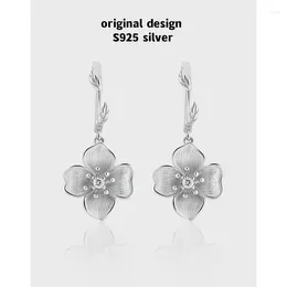 Stud Earrings Selling S925 Sterling Silver Diamond-encrusted Four-po Flower For Women High-end Fashion Luxury Jewelry