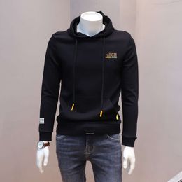 Men's Slim Fit Hoodie 2024 Autumn/winter New Product Youth Trend Long Sleeved Base Shirt Top T-shirt Hoodie Fashion