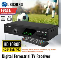 UBISHENG H.264 DVBT2 Digital Terrestrial TV Receiver 1080P T2 Digital Set Top Box FTA TV Decoder Support PVR EPG WiFi TV Tuner