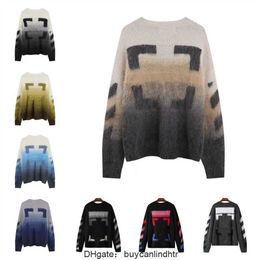 Mens sweater designer womens Sweaters Winter New Hip Hop Design Arrow Mosaic Mohair Sweater Couple Pullover tops Clothing 5B9L