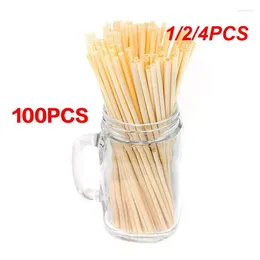 Drinking Straws 1/2/4PCS Set Natural Bamboo Reusable Eco-Friendly Party Bar Kitchen Clean Brush For Drop