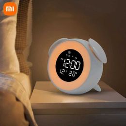 Desk Table Clocks Bedside Sunrise Sunset Wake Up Light Digital Led Music Alarm Clock Bedroom Desk Calendar Snooze Clock Table Phone Charger YQ240118