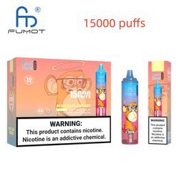 Original RandM Tornado 15000 Puffs oil & power indicator Fumot facotry Disposable Vape 15K Large Capacity Multi Color Device 41 colors 25ml pod vapor