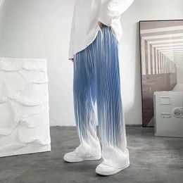 Men's Pants Contrast Colour Men Casual Pleated Mens Fashion Clothing Mopping Hong Kong Style Spring Trousers Loose Bottom