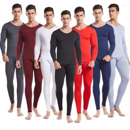 Men's Thermal Underwear Sets For Men Winter Thermo Long Johns Clothes Thick Clothing Solid Drop