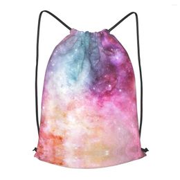 Shopping Bags Galaxy Nebula Drawstring Backpack Men Gym Workout Fitness Sports Bag Bundled Yoga For Women