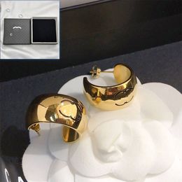 Gold Plated Boutique Hoop Earrings Women Charm Jewelry Ear Stud Hot Brand Birthday Gift Earrings Classic Designer Jewelry With Box Luxury Earrings