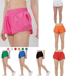 designers lululemenly womens yoga Shorts Fit Zipper Pocket High Rise Quick Dry Womens Train Short Loose Style Breathable design high quality 9003ess