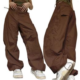 Women's Pants Asual Baggy Wide Leg Sweatpants White Loose Drawstring Low Waist Streetwear Cargo Womens Hippie Joggers Trousers