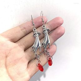 Dangle Earrings Finger Crystal Ear Hook European And American Gothic Tassel Witch Hand