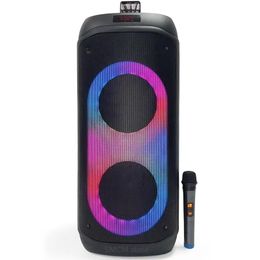 Speakers 80W High Power Dual 8 Inch Horn Super Large Outdoor Bluetooth Speaker Subwoofer Portable Wireless Column with Mic Audio Remote