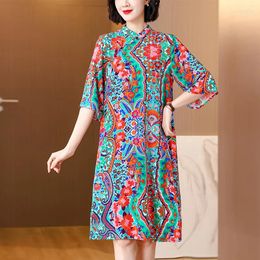 Casual Dresses 2024 Silk Dress For Women's Spring/Summer Versatile Floral Bottom Skirt French Loose Fitting Holiday Beach Style Vestidos