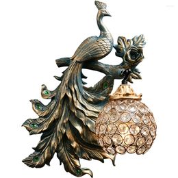 Wall Lamp Modern Vintage Peacock Lamps For Living Room Creative Led Sconce Dining Industrial Decor Corridor