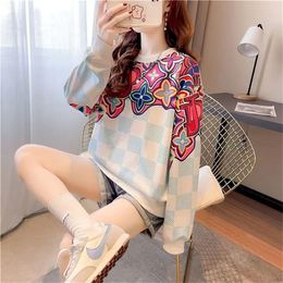 Women's Sweaters Loose Long Autumn Long-sleeved Pullover Knit Tops Female Drop designer women knitted sweater Pullovers hip hop top loose Coats clothing
