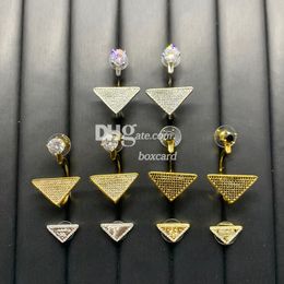 Triangle Diamond Drop Earring Trend Golden Mental Earrings Eardrop Jewellery Crystal Earring With Box Set