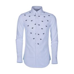 New Arrival Fashion Embroidery Long Sleeve Men Casual Shirts Hand-painted Men Long Sleeve High Quality Plus Size MLXL2XL 3XL 4XL