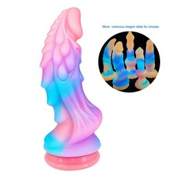 Fluorescent Bad Dragon Dildo Huge Luminous Dildos for Woman Silicone Suction Cup Dog Anal Plugs Masturbator Sex Toys for Couples 240117