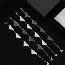 4Colors Luxury Fashion Women Men Bracelets Triangle Gold Silver Designers Charm Bracelet For Engagement Wedding Jewellery no box