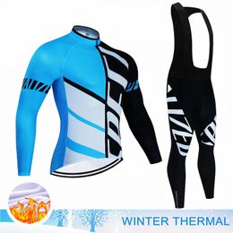 Sets 2023 Men's Winter Thermal Fleece Cycling Jersey Sets Maillot Ropa Ciclismo Keep Warm Mtb Bike Wear Bicycle Clothing Cycling Suit