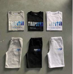 Men's Trapstar T Shirt Set Letter Embroidered Tracksuit Short Sleeve Plush Shorts Design of motion 6109ess